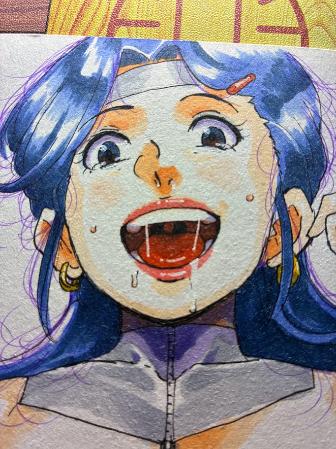 こちらはtoo画学紙に描いたアナログイラスト。なんか色々オプションを付けすぎた気がする。 