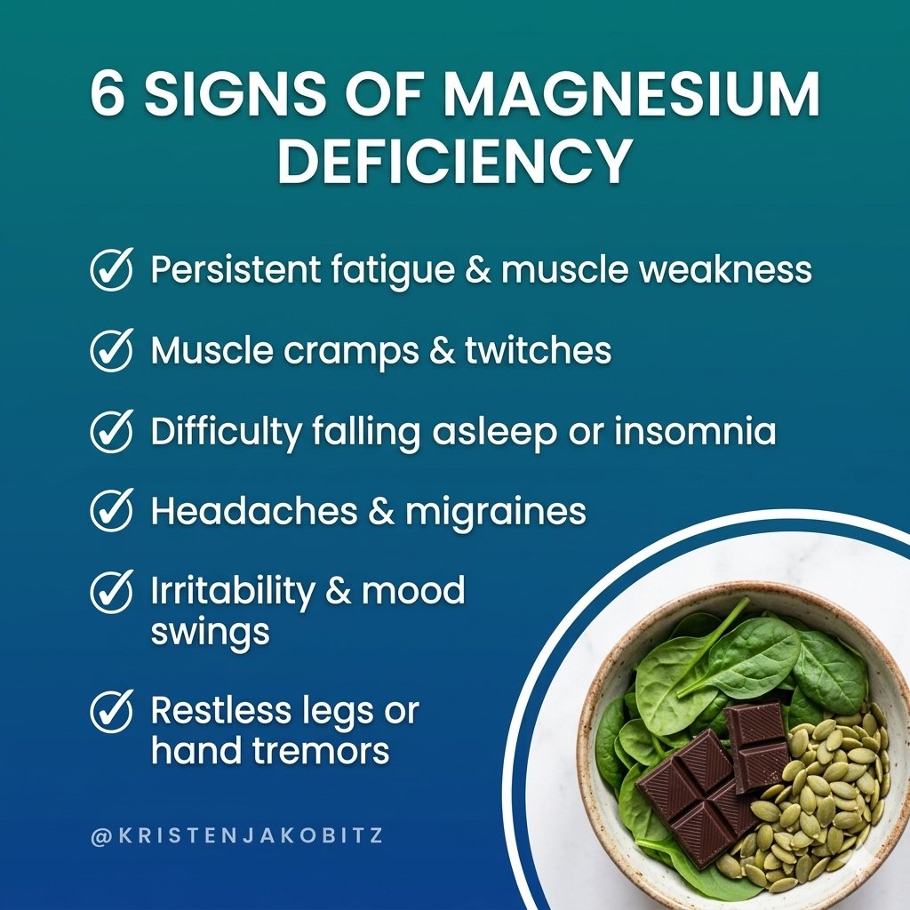 KristenJakobitz's tweet image. Constantly fatigued or struggling to sleep? You might be missing a critical nutrient. Magnesium deficiency is more common than you think. Here are 6 signs to be aware of.
#MineralBalance #Magnesium #NutritionAwareness