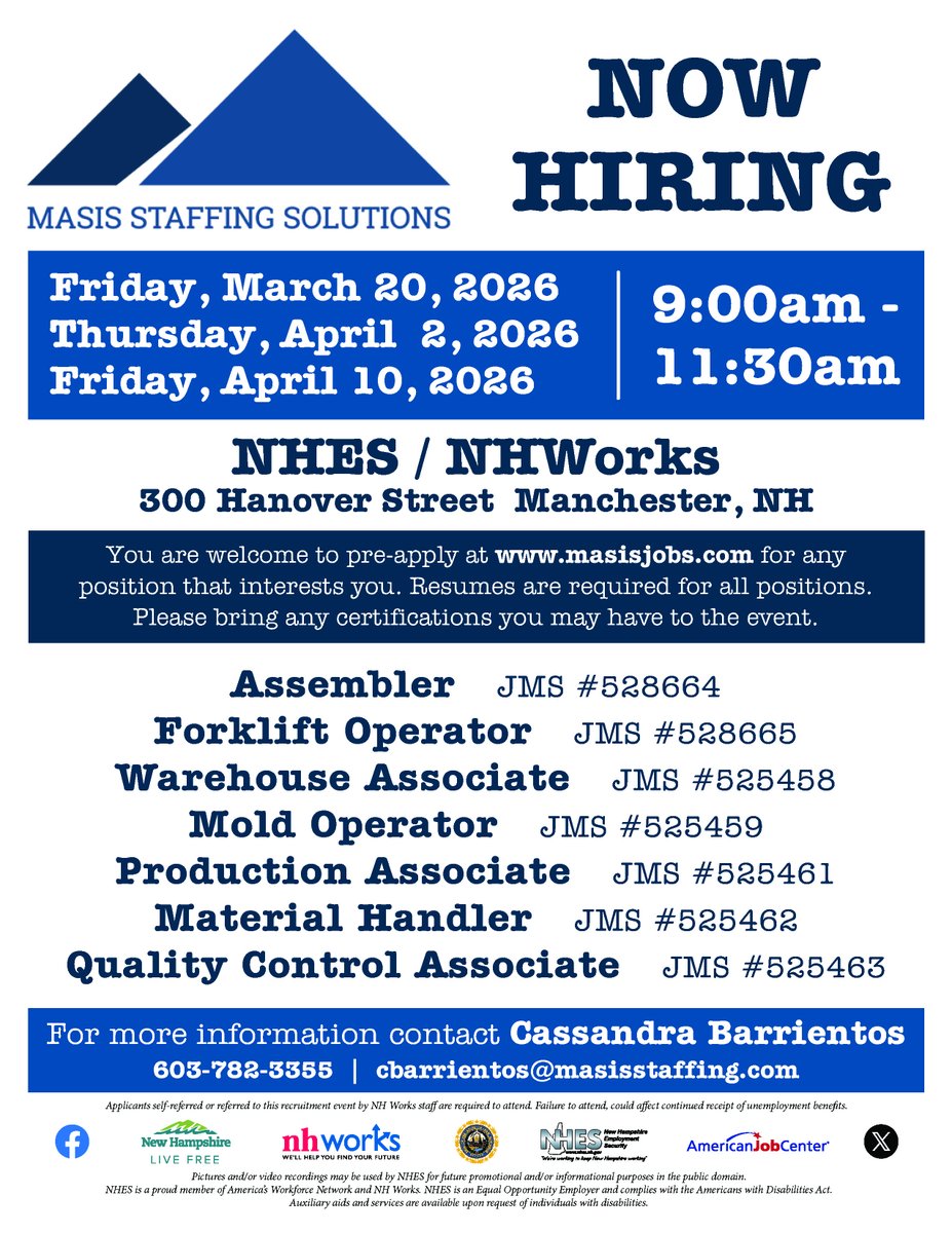 Nh Works Employment Security (@NHESWorking) / Posts / X