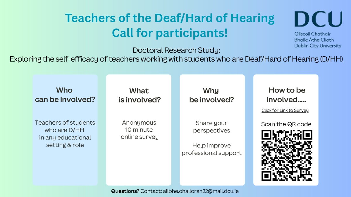 IrishDeafcom's tweet photo. Exploring the Self-Efficacy of Teachers Working with Students who are Deaf or Hard of Hearing (D/HH)

https://t.co/Vh46OUmGDK https://t.co/NbFkNw5wP4