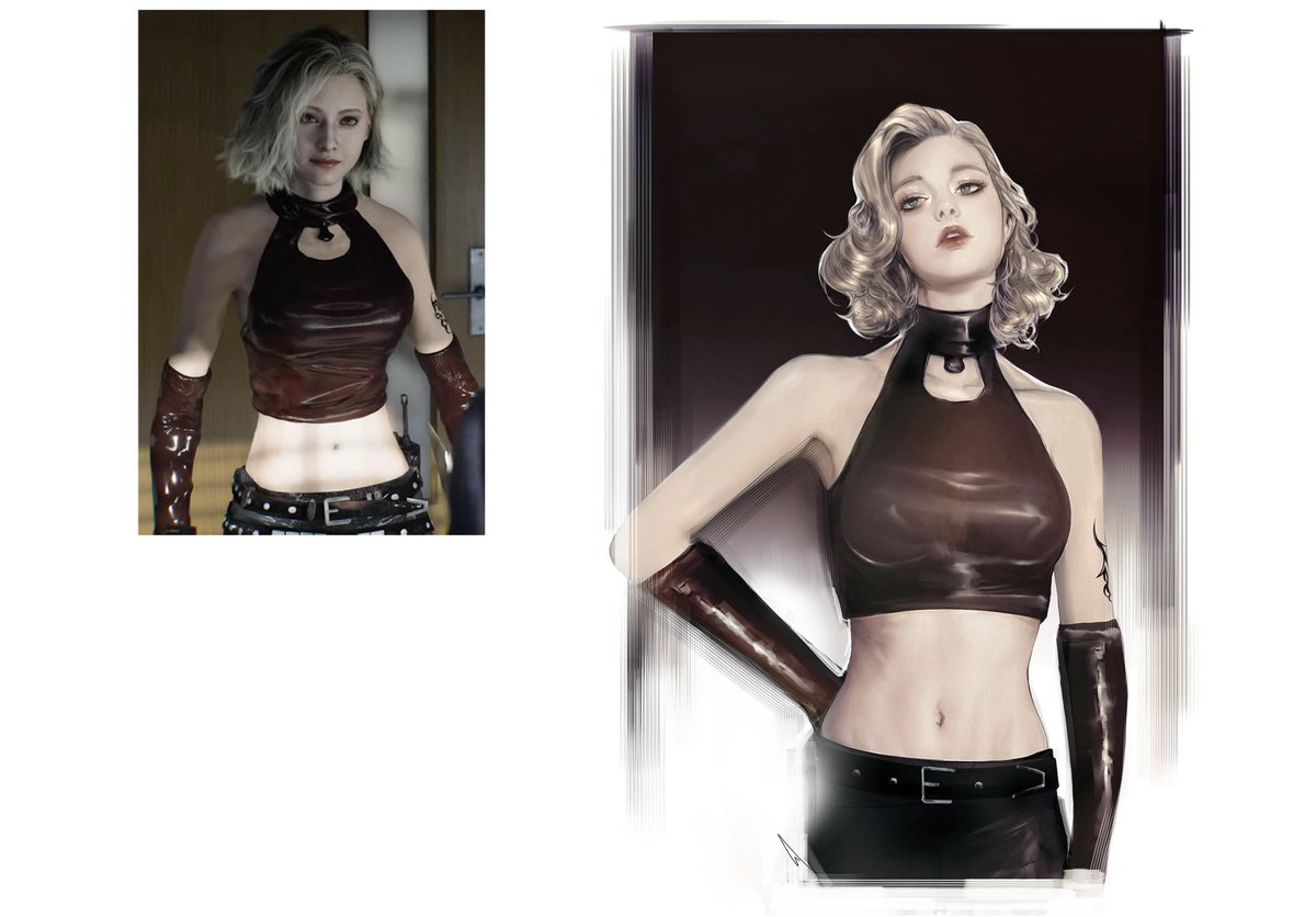 Sketched Grace wearing Rebecca’s leather outfit #ResidentEvil