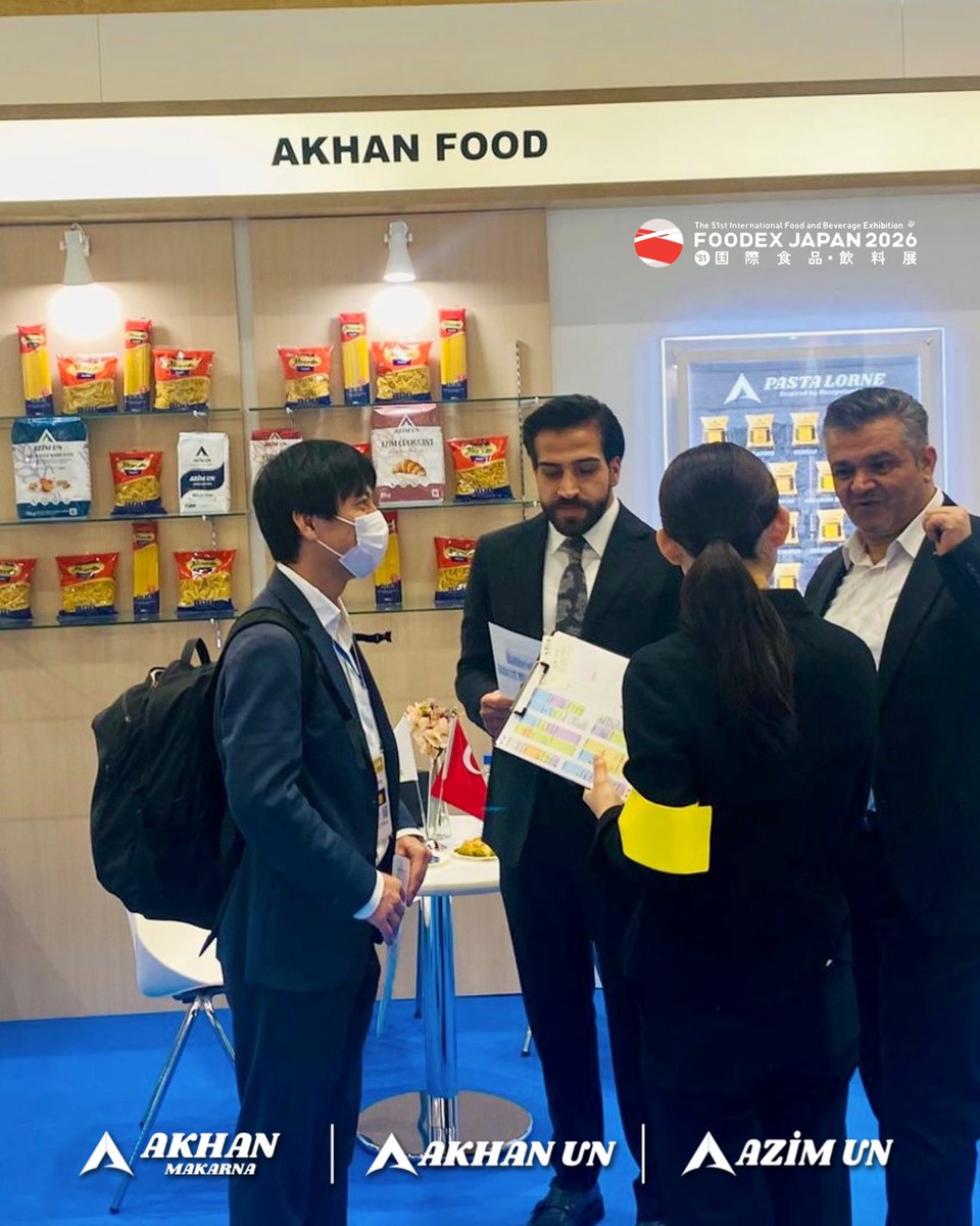 FOODEX Japan 2026’da standımızda sektör profesyonellerini ve iş ortaklarımızı ağırlamaya devam ediyoruz. 

Akhan Un ve Akhan Makarna olarak ürünlerimizi uluslararası ziyaretçilerle buluşturuyor, yeni iş birlikleri için önemli görüşmeler gerçekleştiriyoruz.

#akhan