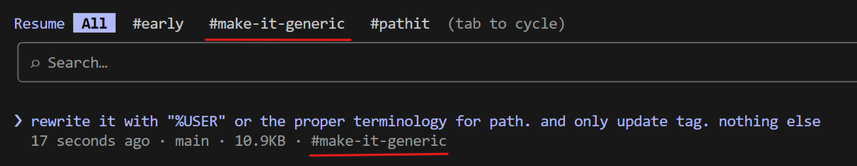 jpauclair's tweet photo. Enable future unreleased features in @claudeai  by Claude-Self-Patching its binary file
Here' how to enable /tag 

@bcherny  @trq212  When is this getting release? pretty useful stuff!

Usage: /tag <tag-name>
Tags are displayed after the branch name in /resume and can be searched with /.
So it's basically bookmarking/labeling your conversations. When you have dozens of sessions and use /resume, tags help you find them again.

To patch it, just ask Claude!  

Patch Claude Code v2.1.72 to enable /tag                                                                                                                                                                                                                                                                                                                                              
1. Run claude.exe --version — if not 2.1.72, STOP
2. Backup claude.exe to claude.exe.bak
3. Using Python (rb/wb), change byte 0x31 → 0x30 at these two offsets: 129259812, 225772012
