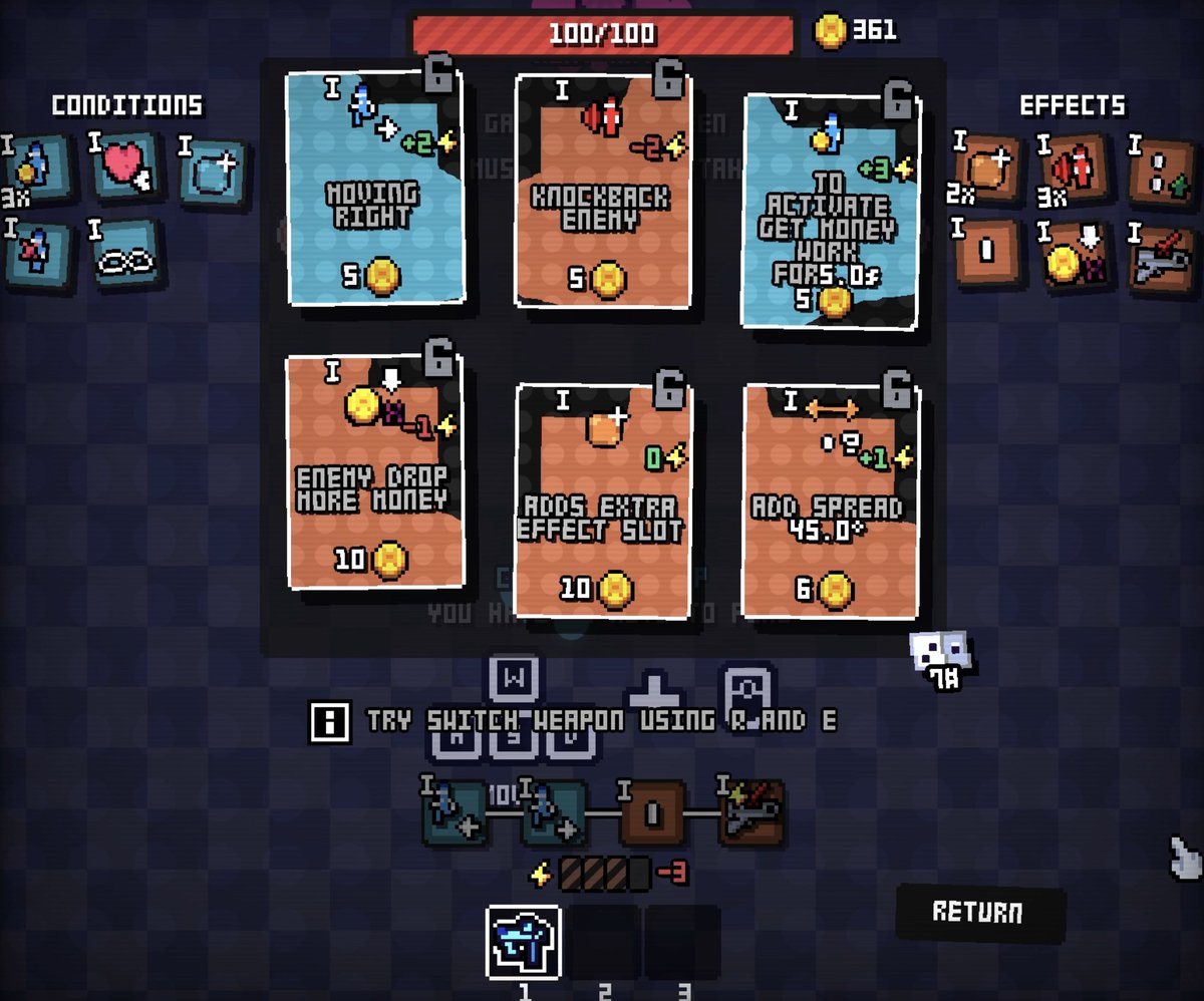 itchio's tweet photo. Critical Condition: It's about creating a crazy weapon 

https://t.co/ulsZdOq8KO by @filgreen3 https://t.co/nDtC4imuC3