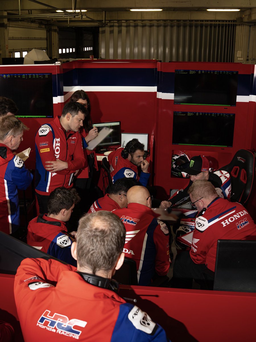 WorldSBK's tweet photo. A day in the life of a @hrc_worldsbk test rider is always eventful 😅👊

#WorldSBK https://t.co/KpHBW6pU12
