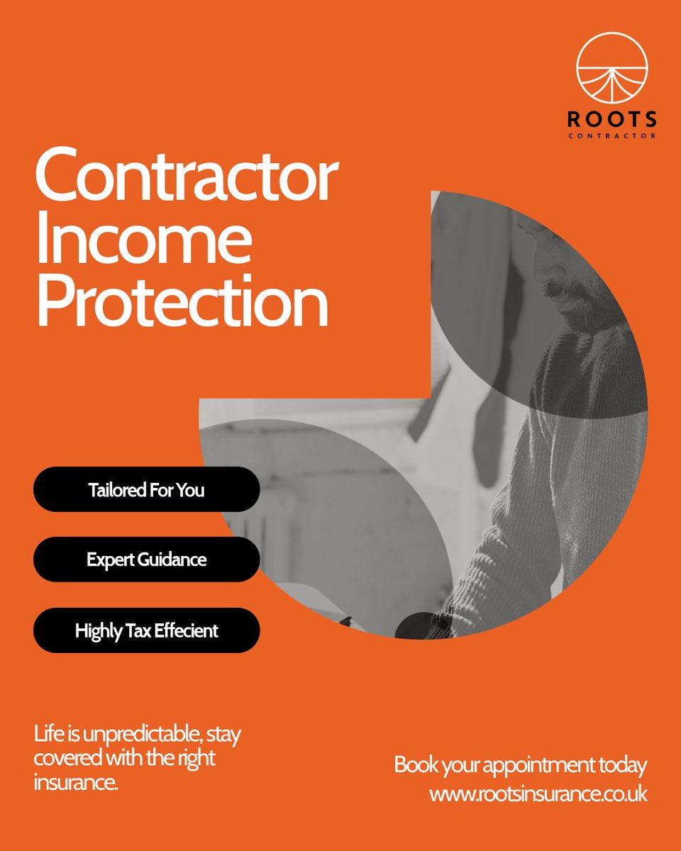 RootsContractor's tweet photo. Contractors don't receive sick pay, so if you don’t work you don’t get paid. Contractor income protection replaces income lost through incapacity due to an accident or illness, paying out a pre-agreed monthly amount.

Book in your appointment today https://t.co/DzRiFrMXK6