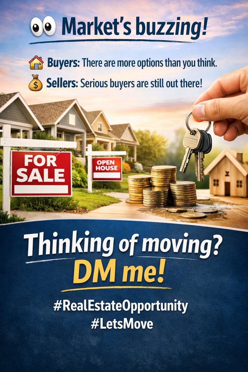 JonRealtorOK's tweet photo. 👀 Market’s buzzing! 

🏡 Buyers: There are more options thank you think.
💰 Sellers: Serious buyers are still out there!

Thinking of moving? Call or text me! 
📲918-888-9827 

#RealEstateOpportunity #LetsMove https://t.co/BQ4DNg9bEl