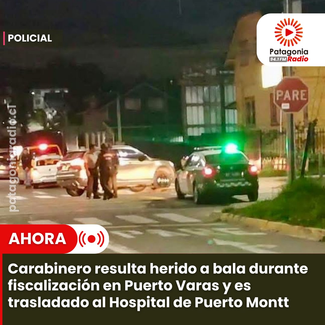 patagoniaradio's tweet photo. 🚨 Carabinero herido a bala en Puerto Varas

👉 Revisa todos los detalles de esta noticia en el link https://t.co/j1dmrujf0U

#PuertoVaras #PuertoMontt #Carabineros #LosLagos #ModoNoticias #PatagoniaRadio https://t.co/LpGNkZT95v