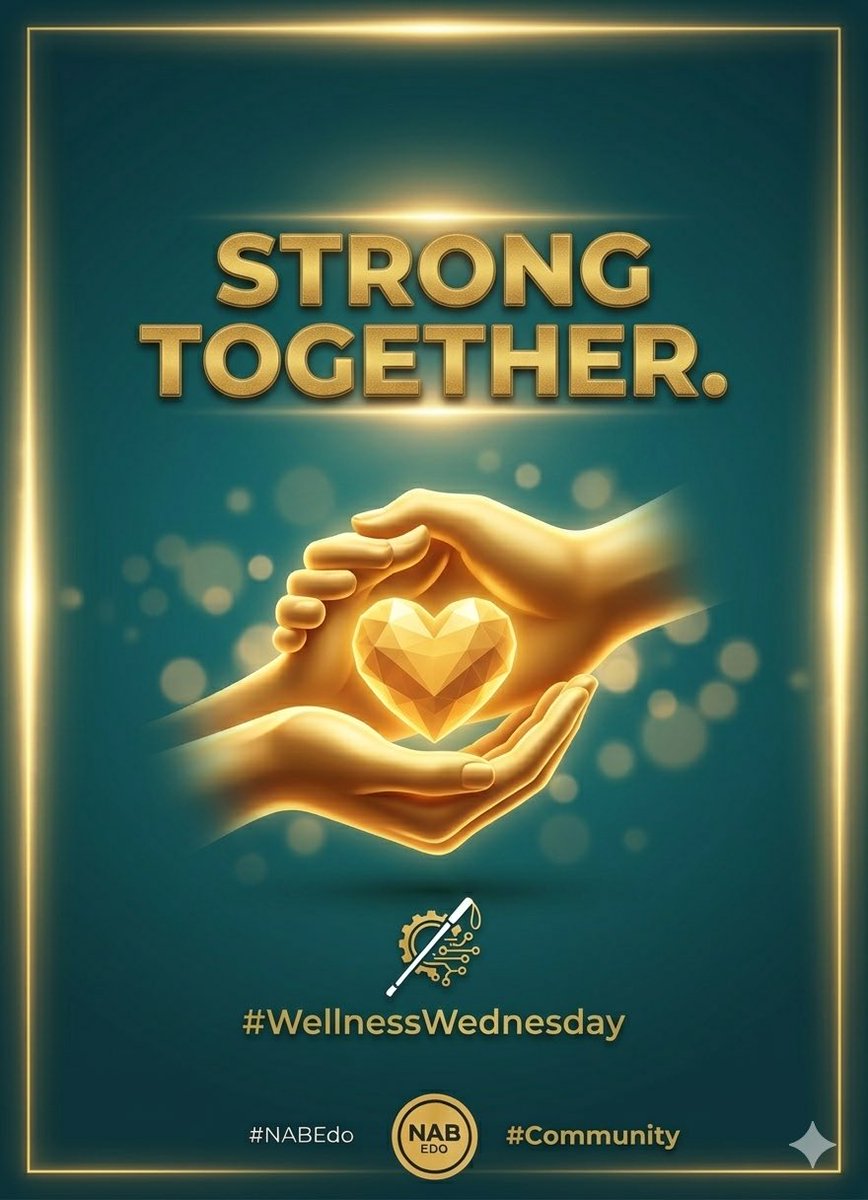 nab_edo's tweet photo. #WellnessWednesday Strength isn’t just physical; it’s communal. 🤝��
At @NABEdo, we thrive because we support each other’s journeys. Today, we prioritize mental well-being and the power of connection.
You are never alone on the path to independence. 🇳🇬✊
#NABEdo #EdoState #MentalHealth #Community