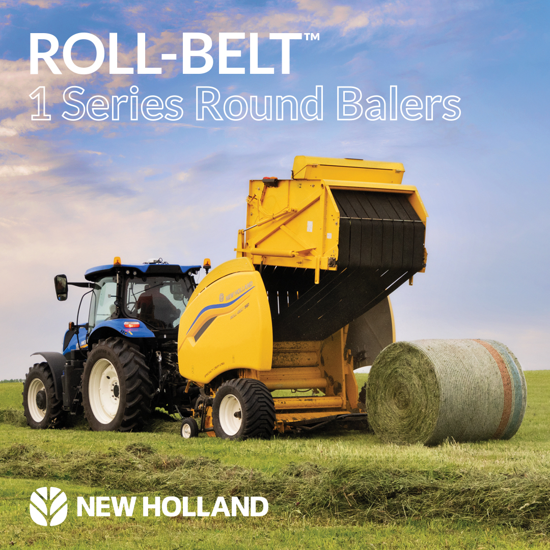 RobertsEquip_'s tweet image. Baling made dependable! The New Holland Roll‑Belt™ 1 Series now features enhancements, backed by a 36K bale warranty. Designed for livestock &amp;amp; dairy producers who demand quality—every bale, every season! Stop in today to learn more. robertsfarm.com