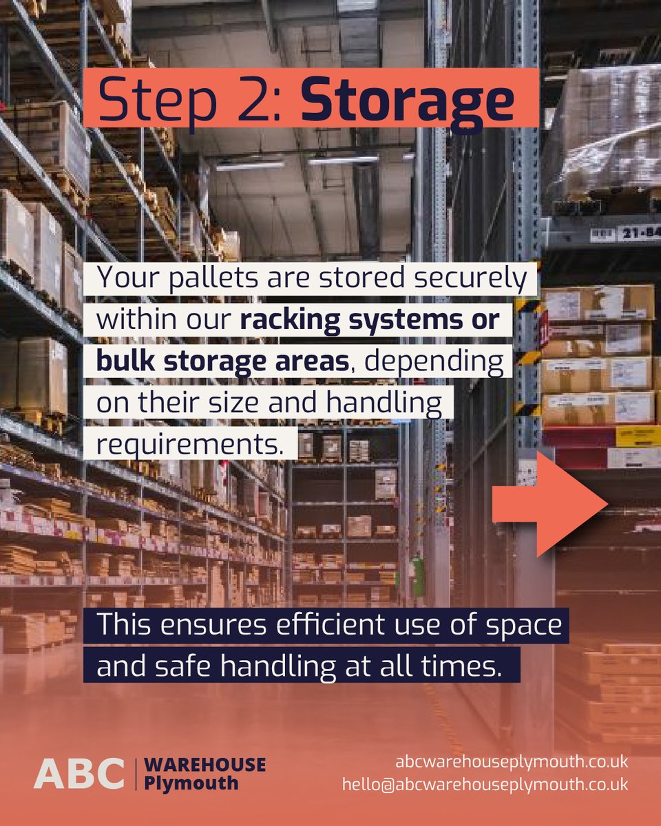 ABCWarehousePly's tweet image. How does pallet storage work?

Goods arrive on pallets, are logged into our system with a unique barcode for full traceability, and stored securely in racking or bulk areas.

When needed, we retrieve them quickly for collection or dispatch.

#WarehouseStorage #PalletStorage