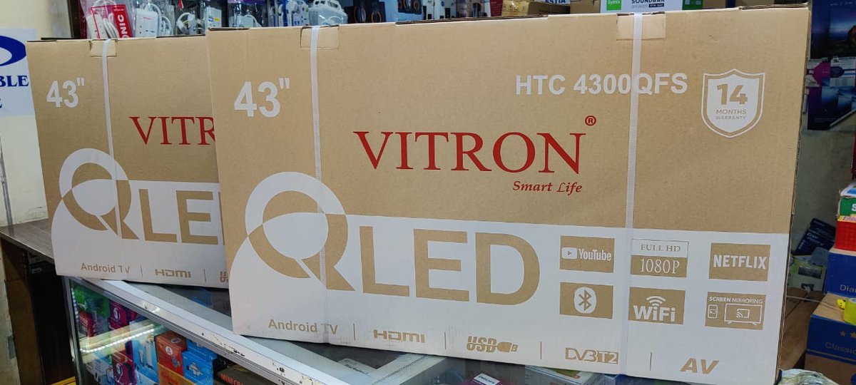PaxMall's tweet photo. Vitron 43" QLED Smart Android Frameless with Bluetooth

Category: TVs and accessories

Ksh 17,500

https://t.co/9cpedGC6pH

Description

Enjoy clarity and efficiency on this 43 inches display TV from Vitron. With 1 year warranty https://t.co/zPtm6tYl9r