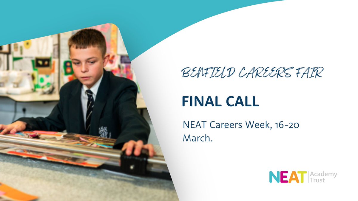 WestWalkerSch's tweet photo. ⏳🎓 Benfield Careers Fair sign-up closes today.

Years 7–11 will meet employers and explore future pathways.

Secure your place:
https://t.co/1CNGDKL05t https://t.co/qfCL4vM7bx