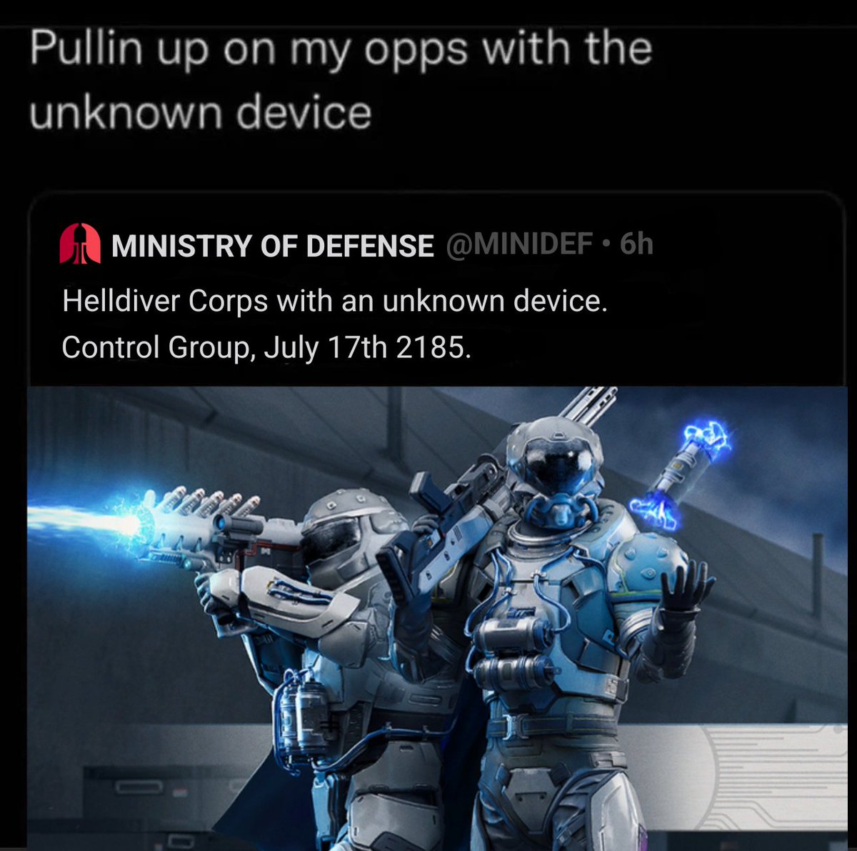 Hope we get more Helldivers warbonds with experimental, sci-fi equipment!