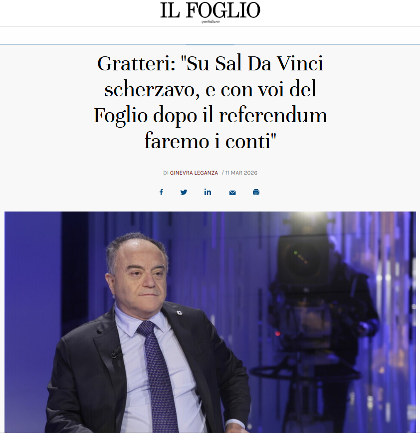 “Con voi del Foglio faremo i conti, tireremo su una rete.” Un procuratore della Repubblica che preannuncia possibili ritorsioni verso un quotidiano. Penalmente poco rilevante. Disciplinarmente molto discutibile. Istituzionalmente inaccettabile. Che idea di libertà di stampa ha?