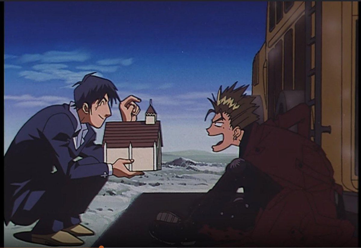 midorikatsura's tweet photo. i love the idea that trimax, trigun98 and tristampgaze are three parallel timelines that and they all kinda offer a different conversation around vashwood, different symbolism, some even different fate https://t.co/f2m7f4QAaT