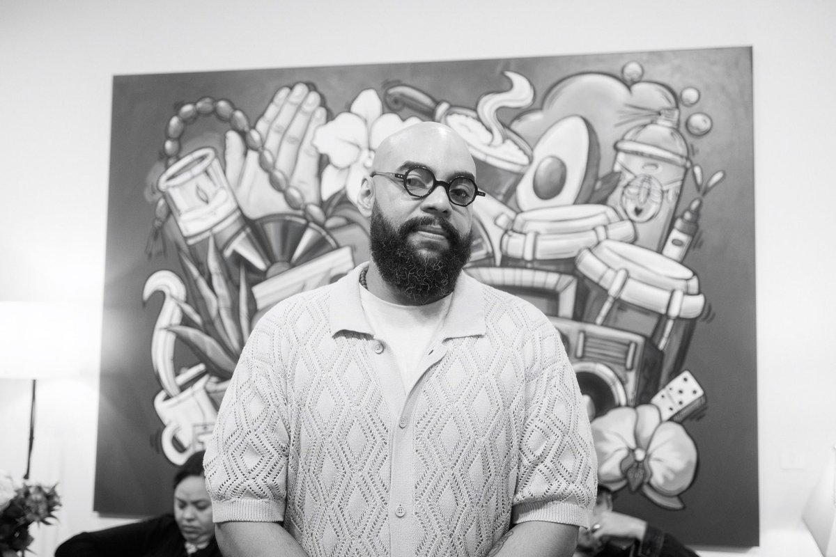 PinoMisha's tweet photo. The opening reception of Carlos Solano’s inaugural solo exhibition, AN EXPERIENCE OF US, @wyn317 was nothing short of transformative.

📸: ⁦@gianocurrie⁩ https://t.co/AKBvsVyPWf