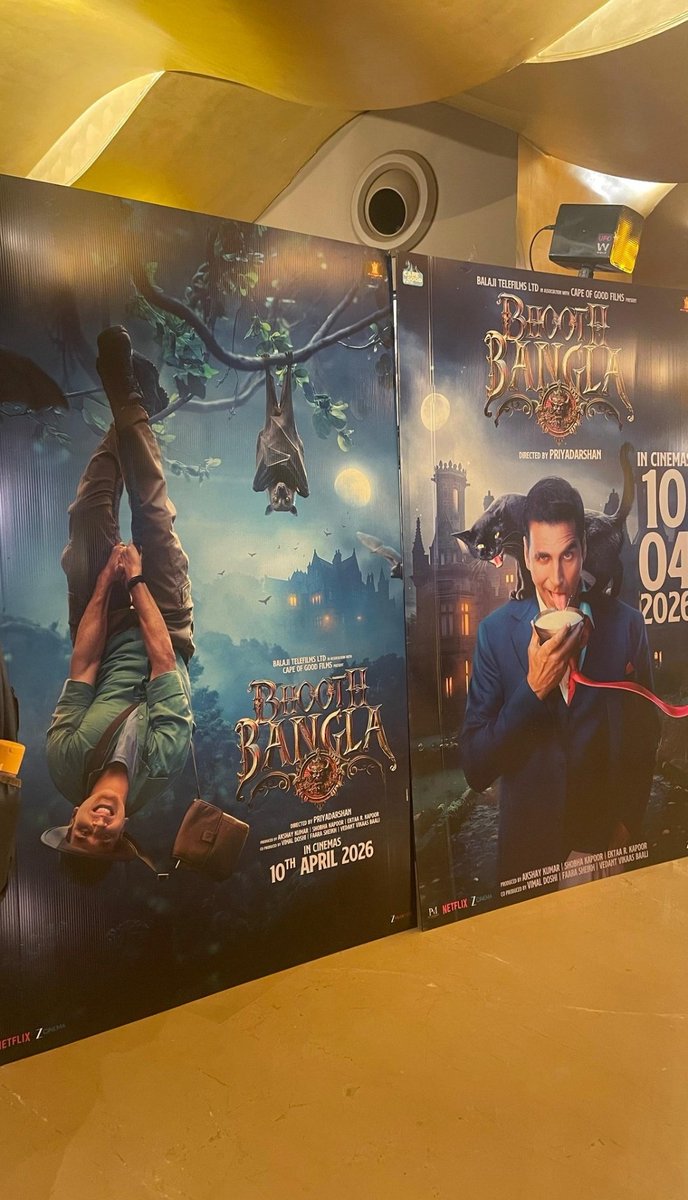 KbvAkshayRus16's tweet image. #BhoothBangla Posters are out on #Pvr #BhoothBangla 
@balajimotionpic @EktaaRKapoor #akshaykumar @priyadarshandir 
#BhoothBanglaTeaser Tomorrow 
Film releasing on 10th April 2026