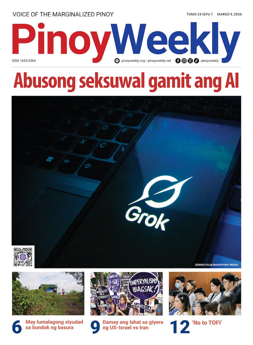 Paano na ang mga bata, ang kababaihan at iba pang bulnerable kung sa bisa ng ilang salita at click, naging posible na hubaran ang mga tao online? Basahin ang bagong isyu ng Pinoy Weekly: tinyurl.com/PinoyWeekly24-…