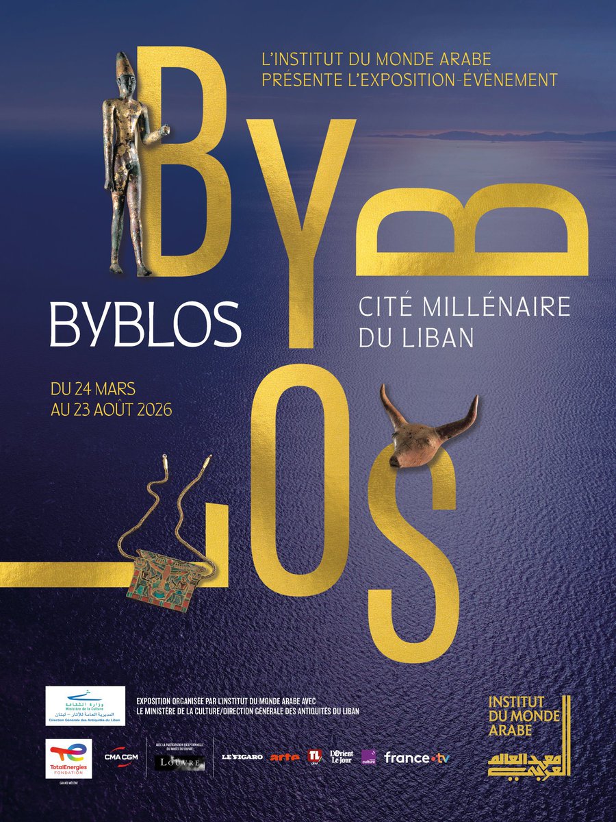 JFGuyot's tweet image. #RSVP #Expo @IMArabe 
Du 24 mars au 23 août, « #Byblos, cité millénaire du Liban » avec le Ministère de la Culture du #Liban et la Direction générale des #Antiquités