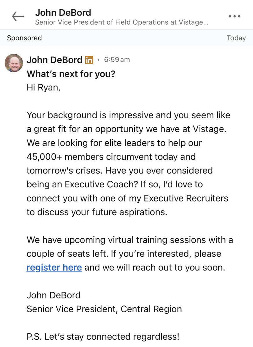 DuncanOil's tweet photo. Thank YOU John for the kind message / invite BUT I will pass. Please let whoever makes the decisions at Vistage that I have NO desire to do any coaching other than for OUR TEAM &amp; Customers. Everything else is noise for me. 
Thank YOU Sir - Enjoy rest of week 
#RM https://t.co/BBJLv3DV4B