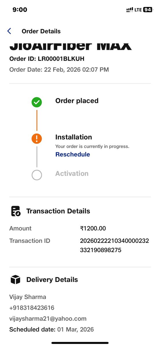 vijay7212's tweet photo. @JioCare Please refund my Rs 1200 which i paid for relocation and refund the amount i paid for not using my device https://t.co/cfAOTdj6Ex