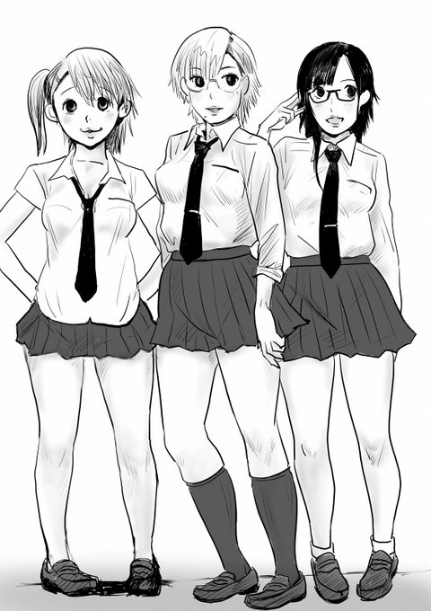 夜の落書き～ 立ち絵にまだハマってます うちの子ちゃこゆんセピアトリオ