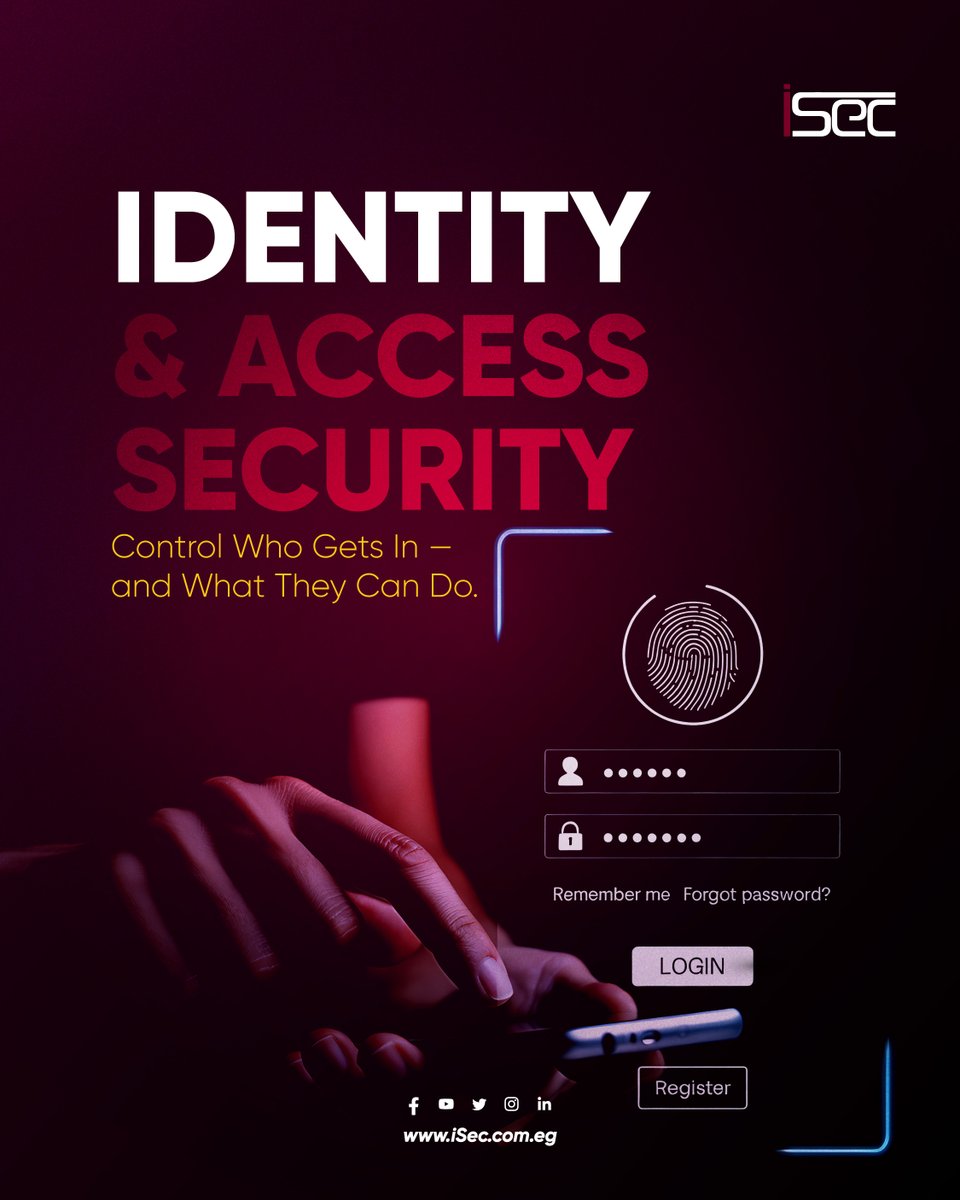 iSec_eg's tweet photo. Modern environments are identity-driven.

From cloud platforms to enterprise systems, access control is one of the most critical layers of defense.

#iSec #IAM #IdentitySecurity #AccessControl #CyberSecurity https://t.co/he1czLnTxb