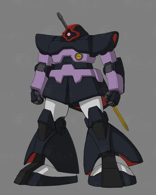 (黒い三連星のザクのカラーリングから考えたらドムもこうじゃないか…?)