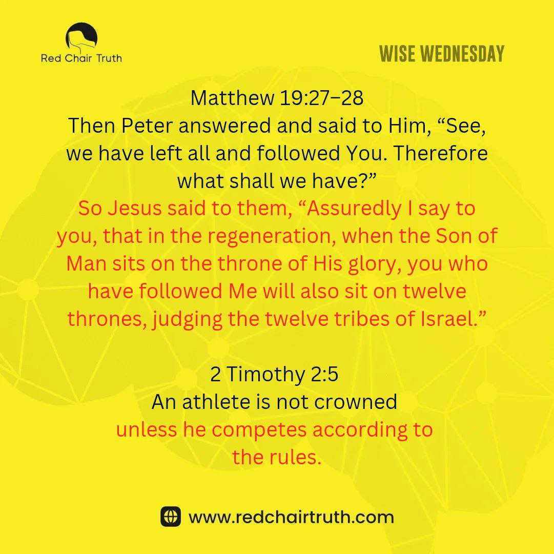 redchairtruth1's tweet image. Everyone wants the reward—but few are willing to pay the cost. Scripture makes it clear: crowns are not given without discipline and obedience. Find out this Wise Wednesday.

#RedChairTruth #WiseWednesday #ItaUdoh #GospelQuotes #RCT #ChristianQuotes