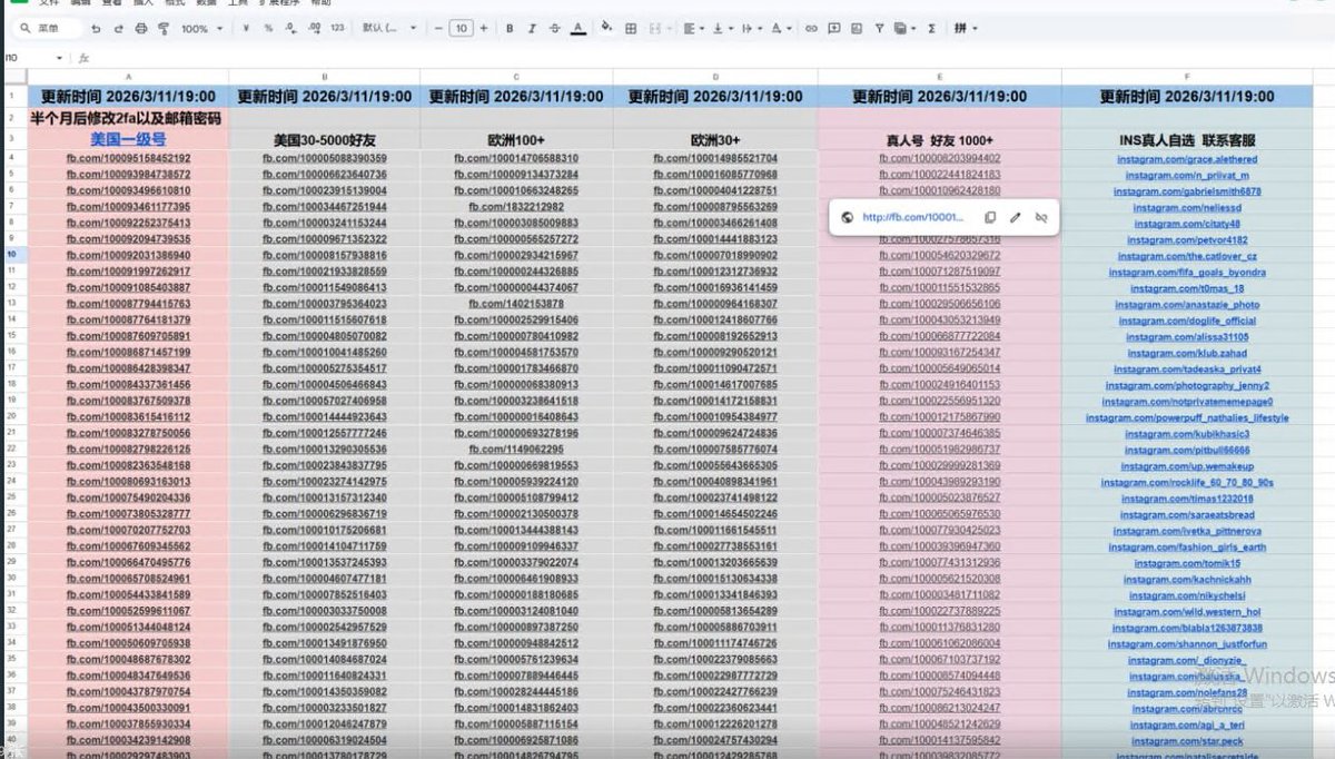 新鲜出炉欧洲FB自选，美国FB自选，INS真人号自选大量更新