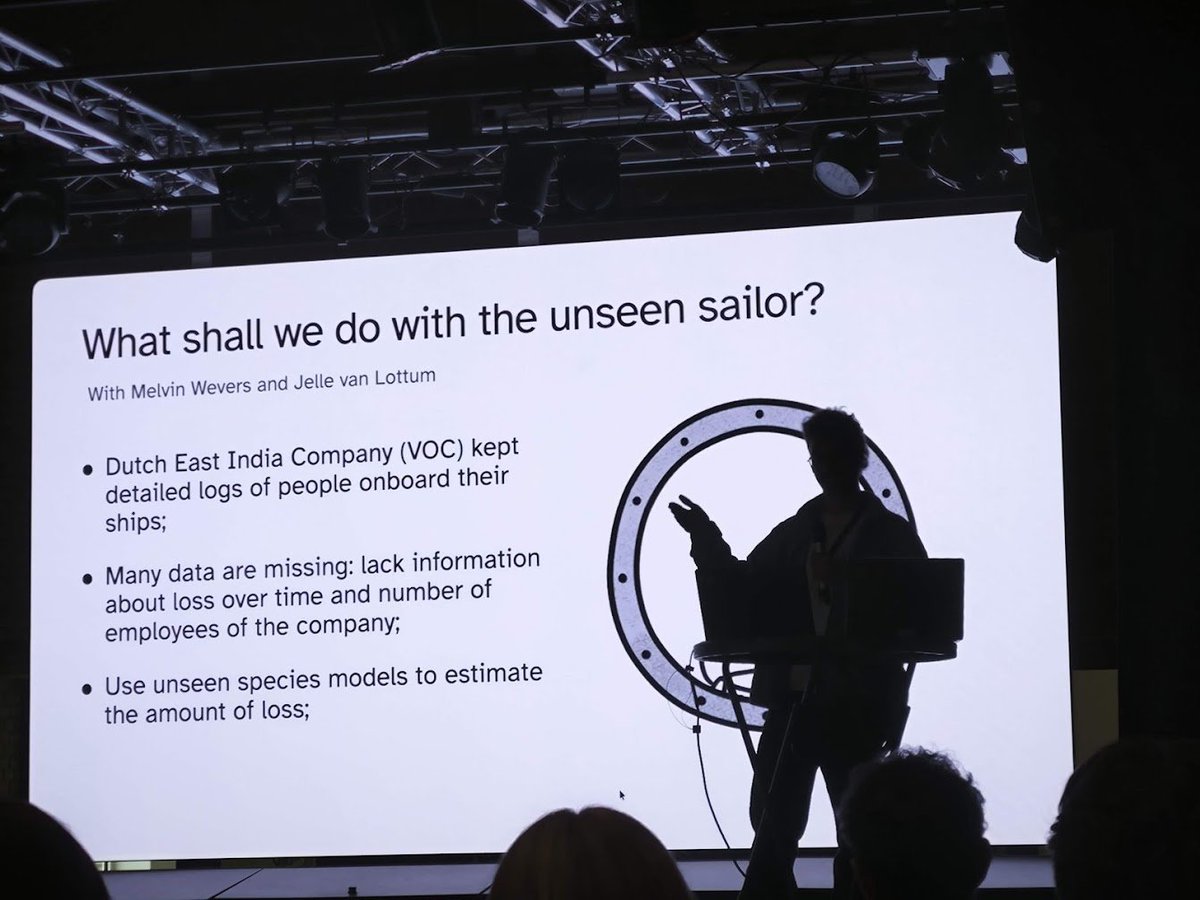 AndresKarjus's tweet image. #DHNB2026 Digital Humanities in the Nordics and Baltics conference starts in Aarhus, Denmark; intro from local organizers + first plenary by @FolgertK &amp;amp; @Mike_Kestemont  on using the unseen species model for several interesting historical case studies.
#DHNB #DH