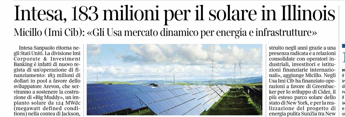 FranFerrante's tweet image. #Trump sostiene che #climatecrisis è una truffa, elimina limiti di emissioni per i #fossili, e non perde occasione di attaccare le #rinnovabili. Ma non può opporsi al mercato  😉
Dopo #Enel che ha annunciato investimenti in #Usa su #fotovoltaico ora è il turno di @intesasanpaolo