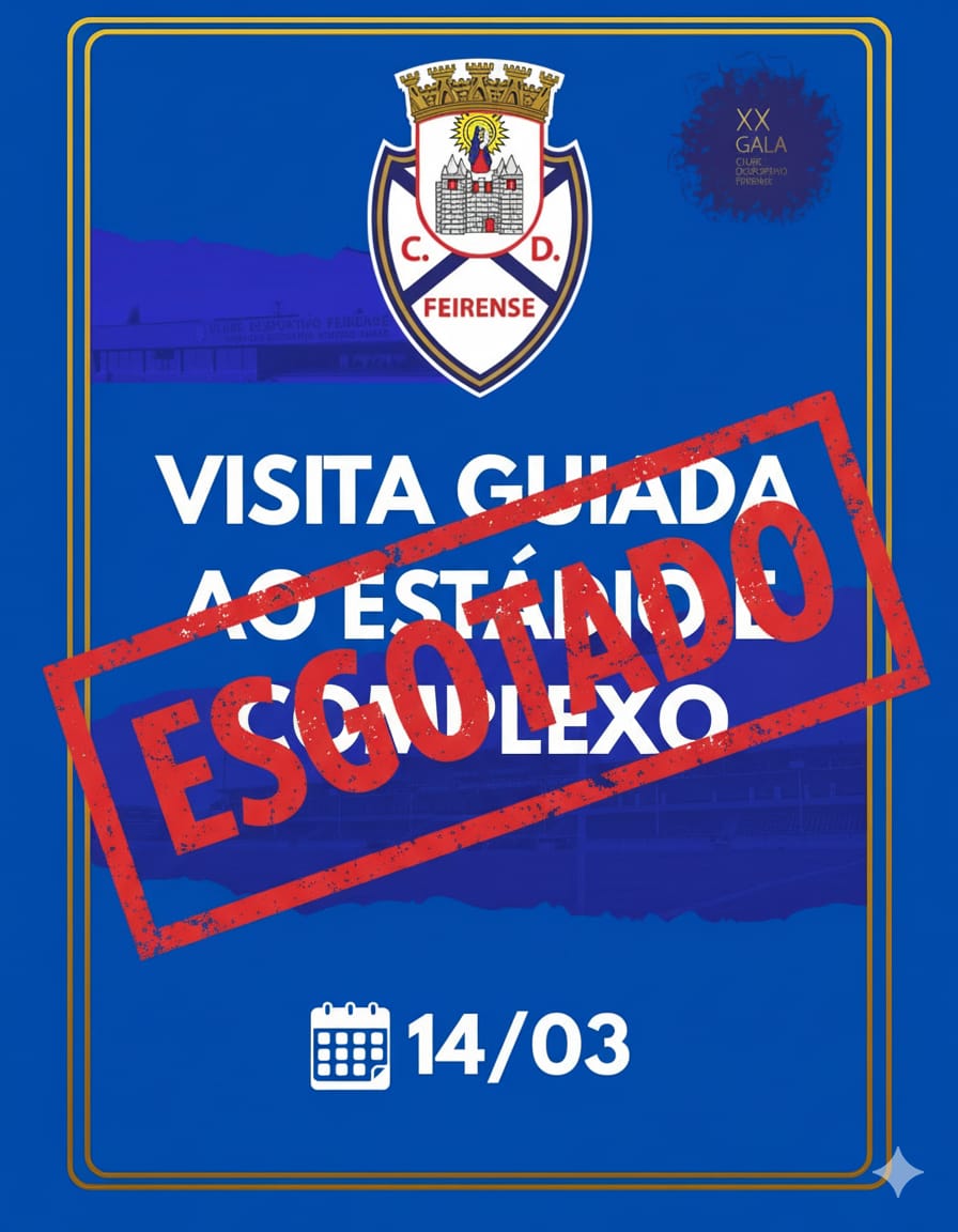 cdfeirenseofc's tweet photo. As inscrições para a visita guiada ao Estádio Marcolino Castro e ao Complexo Desportivo Rodrigo Nunes, integrada nas comemorações dos 108 anos do CD Feirense, estão esgotadas. 💙

Obrigado a todos pelo enorme interesse! https://t.co/AnMB9qfm6I