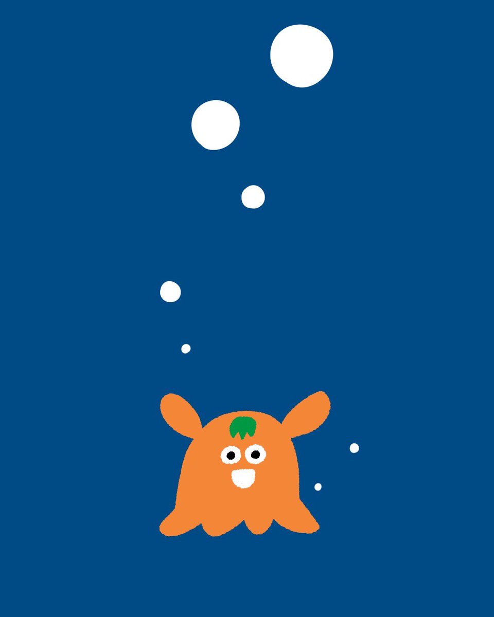 泡とメンダコ #泡 #メンダコ #深海魚 #イラスト