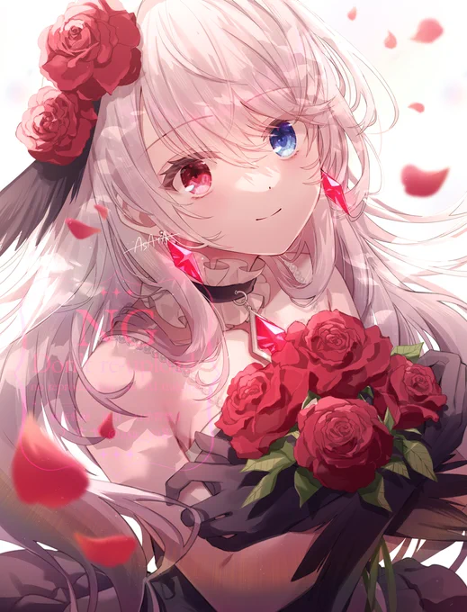 pixivision様の赤い花特集にこちらのパラディちゃんのイラストをご紹介いただきました