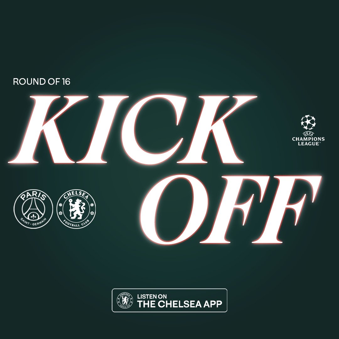 ChelseaFC's tweet photo. COME ON CHELSEA! ✊

🔵 0-0 ⚪️ [1] #CFC | #UCL