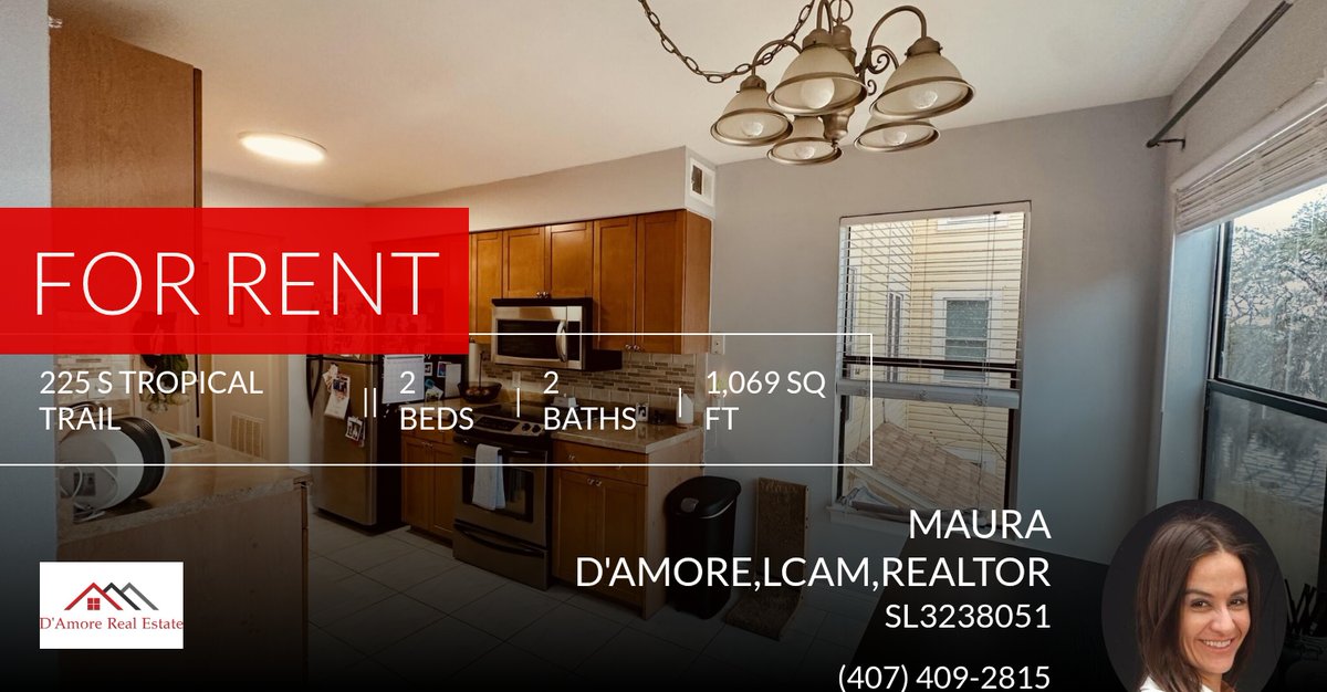 DAmoreMaura's tweet photo. Know someone who is looking for a new home to rent? Tag them below to show them this great opportunity! Don't hesitate to give me a call at (407) 409-2815 with any questions.

Maura D'Amore, Realtor, LCAM
Realty World - FDR... https://t.co/gqLuSKvcp9 https://t.co/eyC1PQujmL