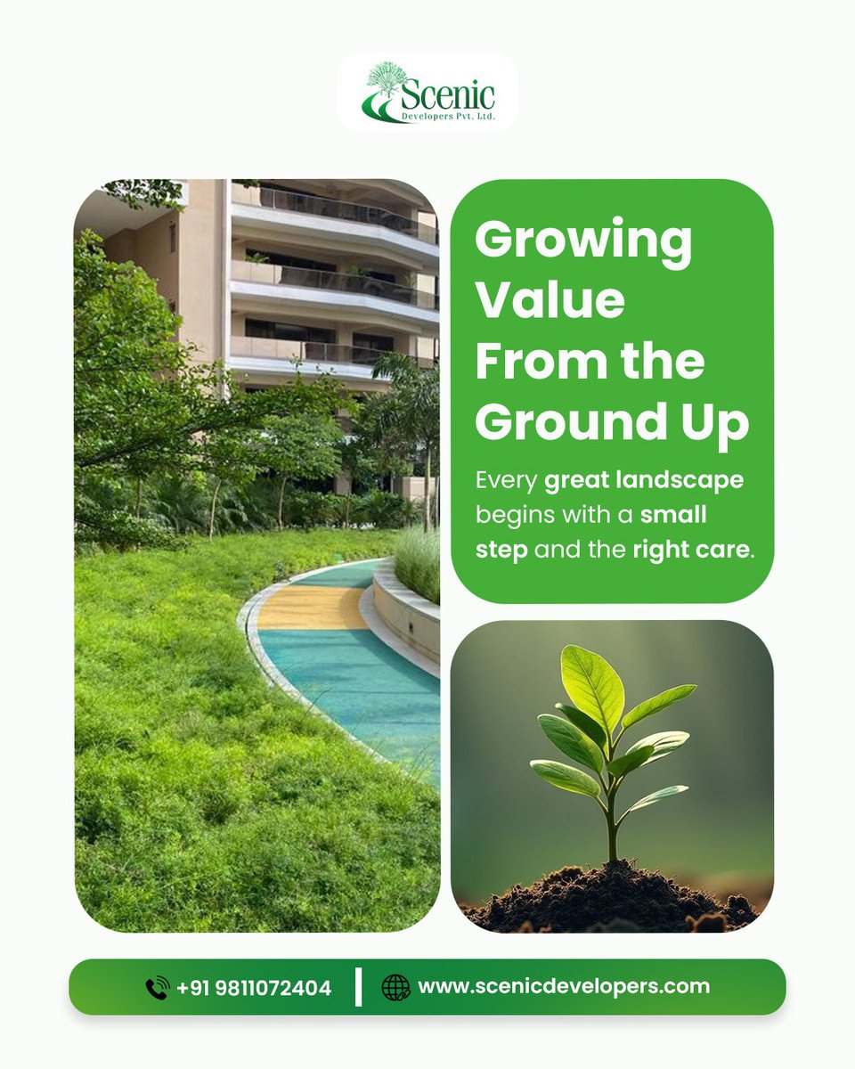 ScenicDeveloper's tweet photo. Every beautiful landscape starts with a tiny seed and a vision. 🌱
From nurturing the soil to shaping green pathways, every step brings life closer to nature. At Scenic Developers Pvt. Ltd., we turn simple spaces into living landscapes that grow more beautiful every day. 🌿 https://t.co/rlVYnW5oi4