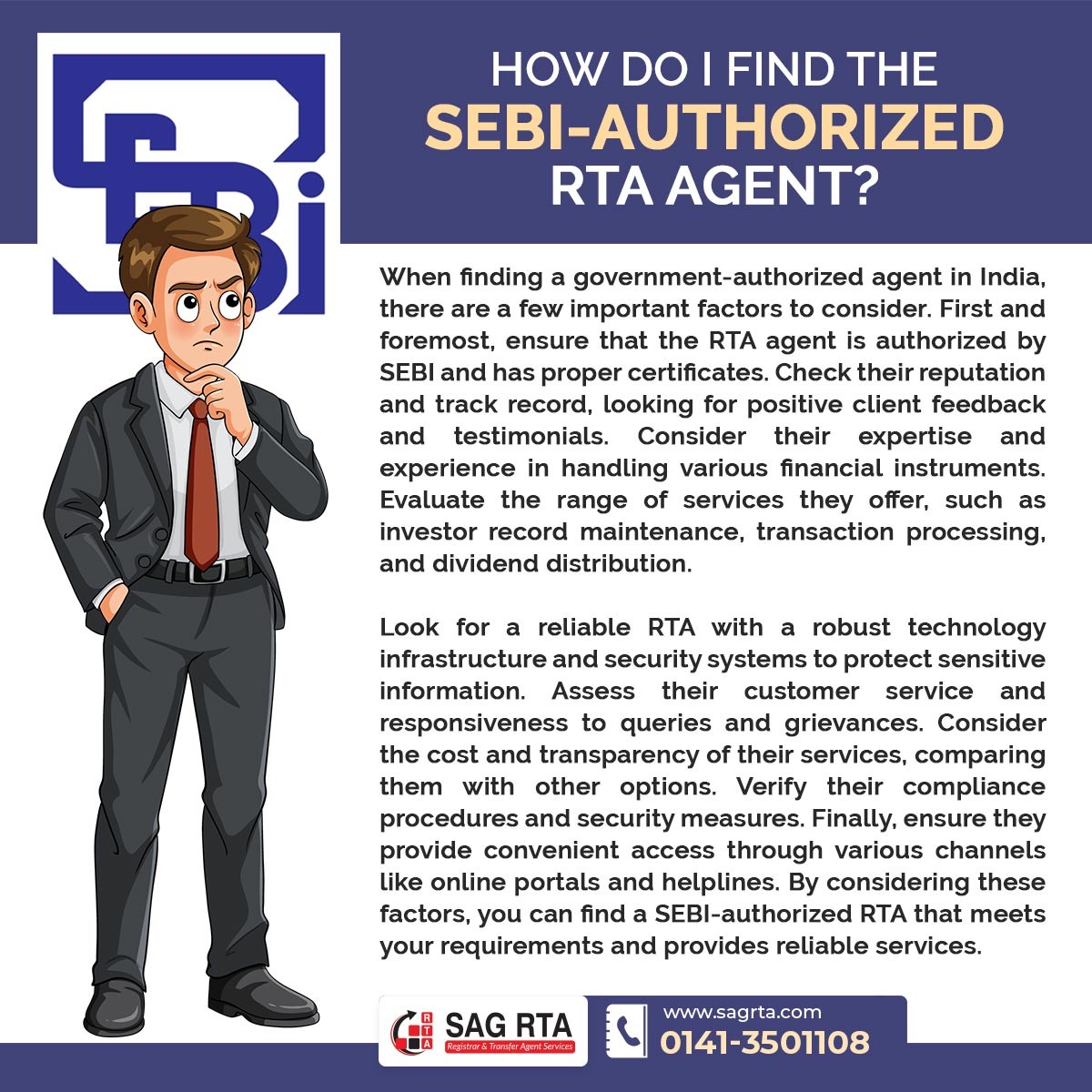 sag_rta's tweet photo. Find an SEBI-authorized RTA by checking certification, reputation, experience, services, security, transparency, and responsive customer support.
Get more: https://t.co/CqZPmCqbPc
#SEBI #registrarandtransferagent #rtaservices #Registrarandsharetransferagent #rtaforms #RTA #sagrta https://t.co/YWFSj8d137
