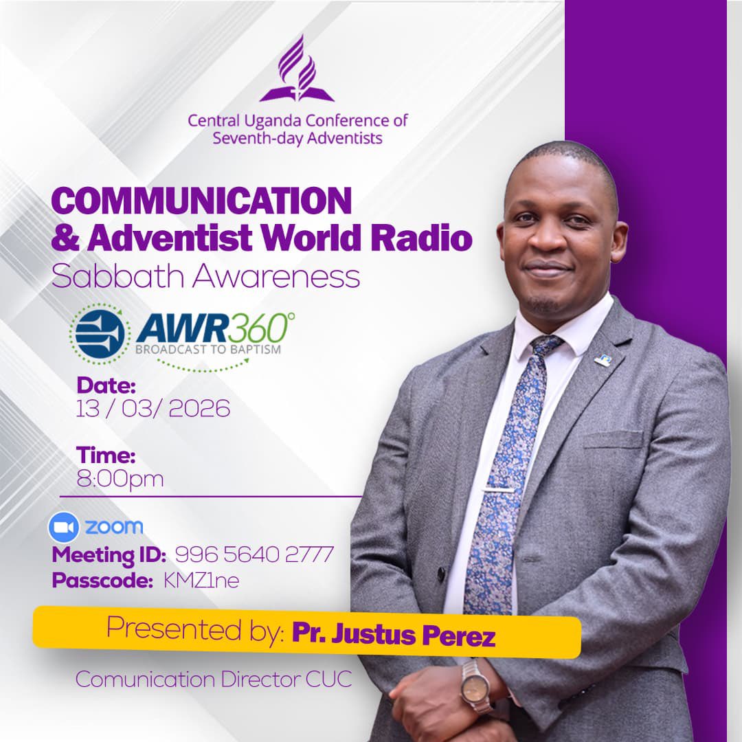 🎬 <a href="/CUCAdventist/">CUCAdventist</a> Communication Department presents 🎬
✨ <a href="/awr360/">Adventist World Radio</a> Awareness to all communication department heads and preachers✨

📅 Date: Friday 13th March 2026
⏰ Time: 8 PM
💻 Join Zoom Meeting
🔗 zoom.us/j/99656402777?…
🆔 Meeting ID: 996 5640 2777
🔑 Passcode: KMZ1ne