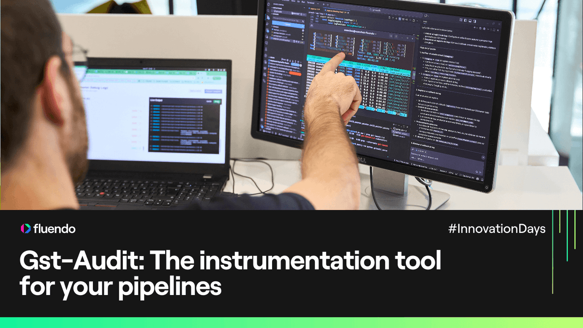 Fluendo's tweet photo. Most @gstreamer developers have dreamed of a visual editor for moving boxes or linking pads. During our #InnovationDays, our team prototyped Gst-Audit, a web-based instrumentation tool that peeks inside your running processes  🛠️ Read more in our  blog ➡️https://t.co/nNgGxmMbmJ https://t.co/kO5SbuZtJw