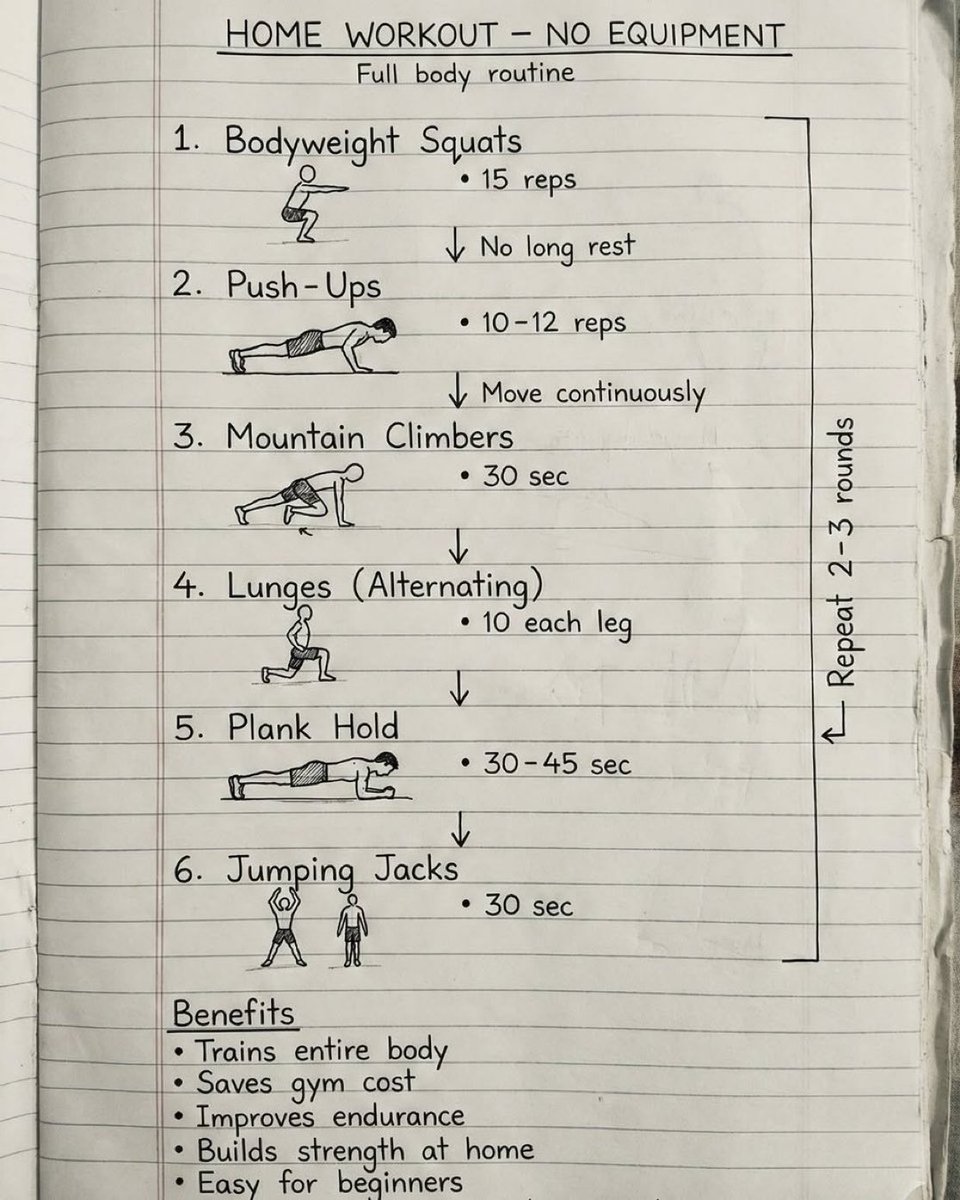 HEALTH__LIVING's tweet photo. Home workout NO EQUIPMENT https://t.co/iAkuF1kI8J