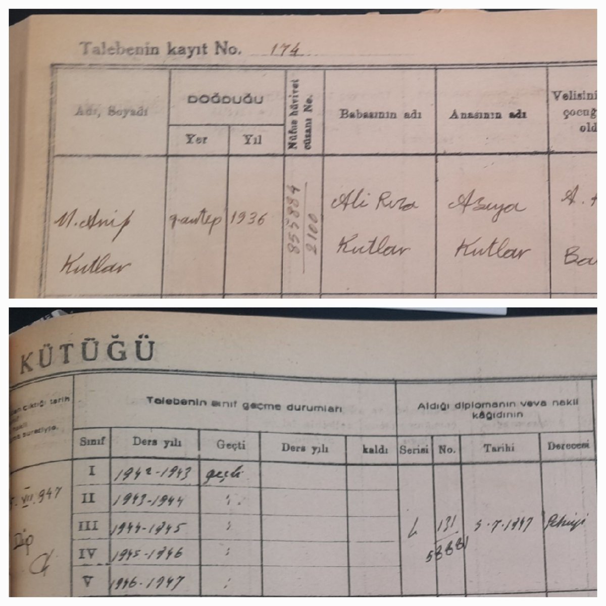 ResitKalkan's tweet photo. Sevgili Onat Kutlar'ın şu an görev yaptığım okuldan 5 Temmuz 1947'de mezun olması... https://t.co/cVDaqyDSY0