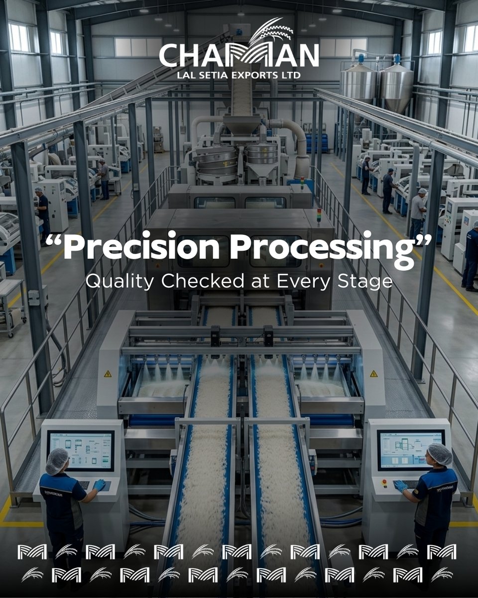maharani_rice's tweet image. From grain selection to final packaging, every step is guided by precision and strict quality checks. At Chaman Lal Setia Exports Ltd., advanced processing ensures that only the finest basmati rice reaches your plate. 📷
#precisionprocessing #basmatirice #qualitycontrol #rice