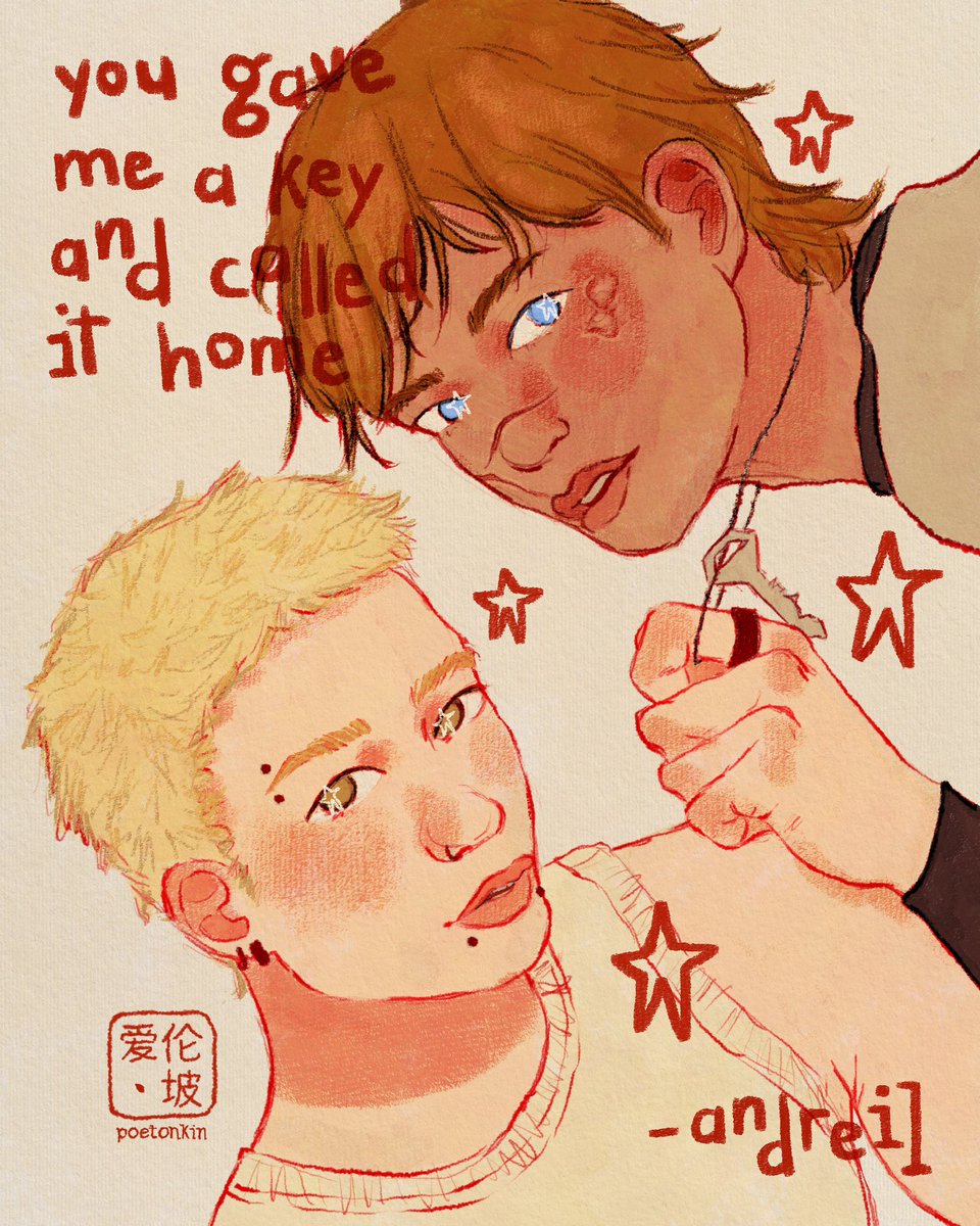 poetonkinart's tweet photo. you gave me a key
and called it home 🔑🏠❤️

#andreil #andrewminyard #neiljosten #aftg #allforthegame https://t.co/qSad6siw30