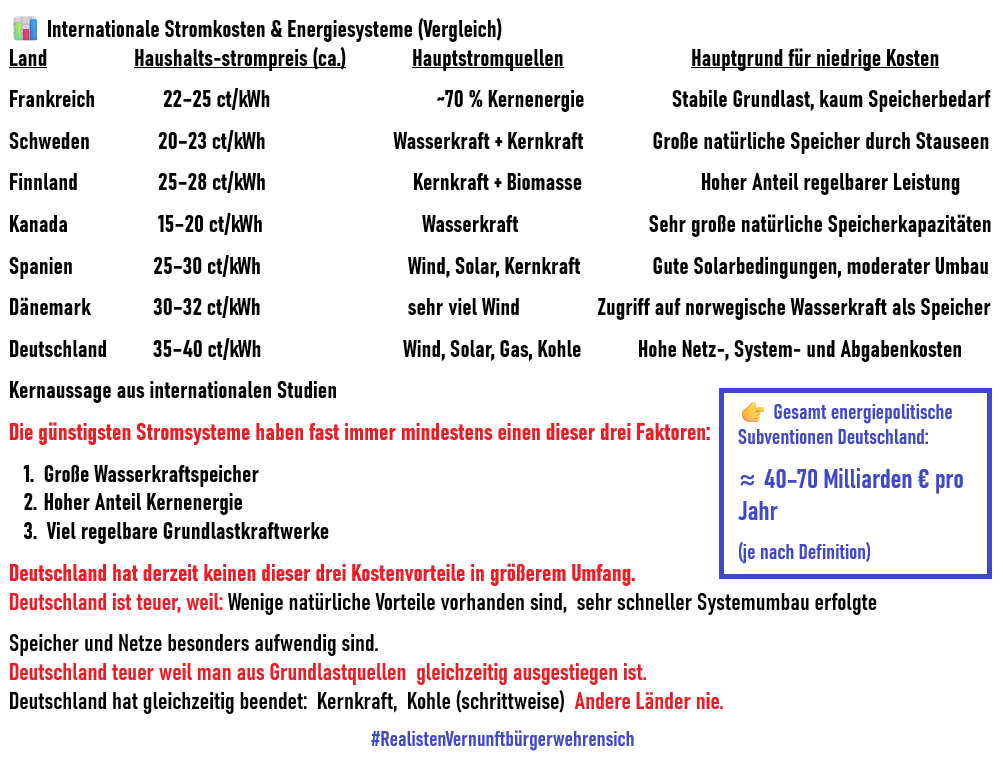 reimund15's tweet photo. @Die_Gruenen #Ideologen meinen es besser zu wissen als die #Fachleute!
Ein breiter #Energiemix ist stabiler und günstiger als ein einseitiges System.
ist technisch nachvollziehbar und entspricht einem weit verbreiteten ingenieurwissenschaftlichen Ansatz.
Die Unterschiede in der Debatte liegen weniger in der Physik — sondern vor allem in politischen Prioritäten und Risikobewertungen. Ein Stromsystem wird besonders robust, wenn es verschiedene Eigenschaften kombiniert:
kontinuierliche Grundlast (z. B. Kernenergie, Wasserkraft)
flexible regelbare Leistung (z. B. Gas)
günstige variable Quellen (Wind, Solar)