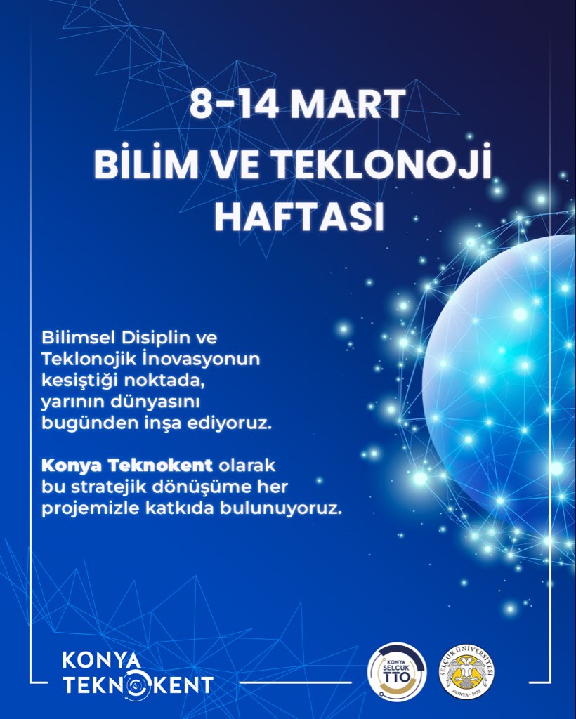 konyateknokentt's tweet image. Bilimsel birikimi geleceğin teknolojilerine dönüştürüyoruz! 🚀
Konya Teknokent olarak bilimsel disiplini inovasyonla harmanlıyor, stratejik dönüşüme öncülük ediyoruz. 🌐✨
8-14 Mart Bilim ve Teknoloji Haftası kutlu olsun.
#KonyaTeknokent #İnovasyon #ArGe #BilimveTeknolojiHaftası