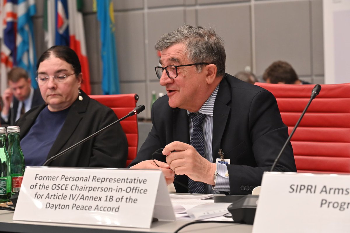 ItalyatOSCE's tweet image. #FSC Security Dialogue under @RP_France_OSCE Chairperson focused on 30th anniversary of the Subregional Arms Control Agreement art.IV Annex 1-B of #Dayton GFAP in 🇧🇦.

🇮🇹underlined the relevance of this success story-facilitated by @OSCE in the current geopolitical context.