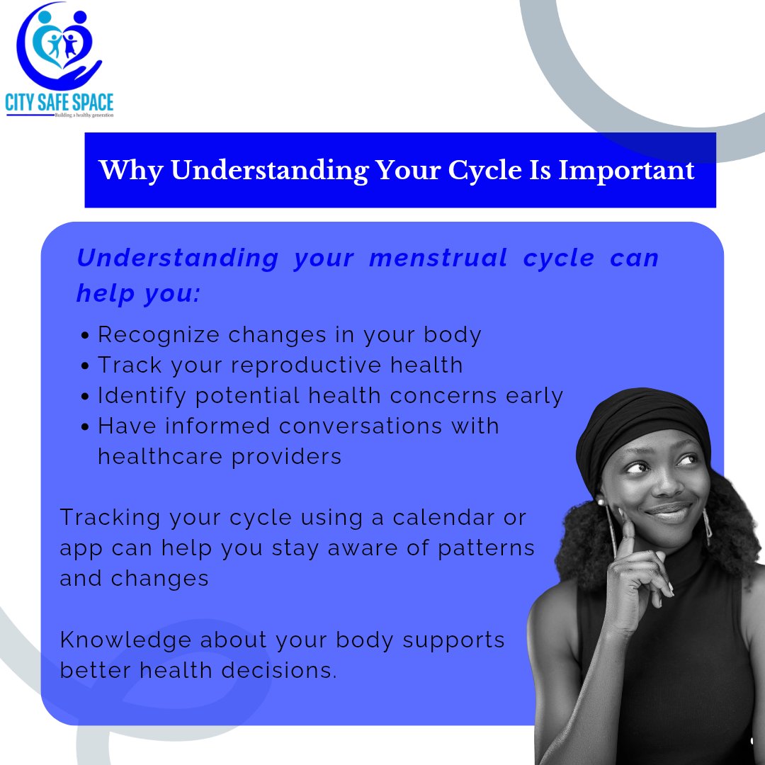 SophieAyobami's tweet photo. Understanding your cycle helps you track your next period, notice changes and patterns during your period.
#DigitalPeerEducators2026
#CSSDPEProject
#DPE2026
#FlowwithDignity
#Srhr #Menstrualhealth
@citysafespace
@Afriyanng https://t.co/m9kAoHBJCy